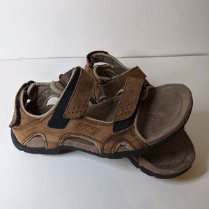 Teva sandals mens brown Hudson bungee cord suede hiking trail sz 10